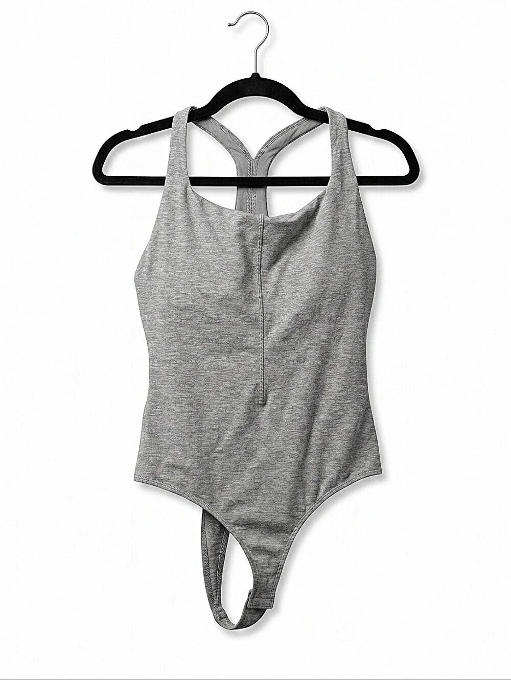 NWT! Fabletics Heather Gray Scoop Neck Racerback Bodysuit
